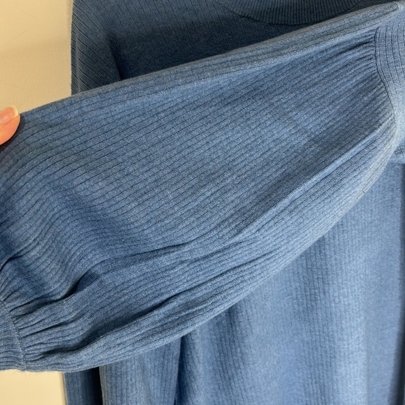 NWT THE DROP Aiko Puff Sleeve Sweater Dress Blue Sapphire Size Small - Picture 9 of 16